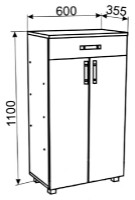 Rafturi pentru pantofi Ambianta Bruno 1100x600x355mm Sonoma Inchis imaginea #2 — magazin online Desire.md