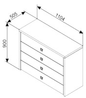 Комод Ambianta Cristal Сонома Темный фото №2 — интернет-магазин Desire.md