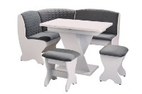 Кухонный уголок Ambianta Saxonia + 2 Chair Белый фото №1 — интернет-магазин Desire.md