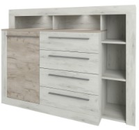Комод Sokme Милана 1400 Дуб Крафт Белый/Дуб Крафт Серый