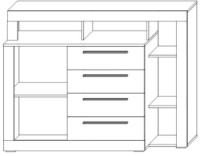 Comodă Sokme Милана 1400 Stejar Craft Alb/Stejar Craft Gri imaginea #2 — magazin online Desire.md