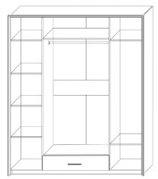 Шкаф Sokme Скарлет 4дв Дуб Сонома/Венге Магия фото №2 — интернет-магазин Desire.md