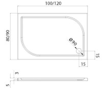 Cadița de duș New Trendy Ideo B-0322 100x80x5.5 (02541) imaginea #2 — magazin online Desire.md