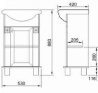 Dulap pentru lavoar КМК Баккара 500 Nuc Eco (0453.6) imaginea #2 — magazin online Desire.md