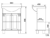 Dulap pentru lavoar КМК Баккара 650 Nuc Eco (0453.1) imaginea #3 — magazin online Desire.md