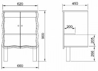 Dulap pentru lavoar КМК Искушение 620 Alb/Auriu (0459.12) imaginea #3 — magazin online Desire.md