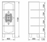 Шкаф-пенал КМК Багира 1Д Орех Экко/Золото (0465.6) фото №2 — интернет-магазин Desire.md