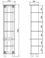 Шкаф-пенал КМК Баккара Дуб Молочный (0453.4) фото №2 — интернет-магазин Desire.md