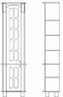 Шкаф-пенал КМК Версаль 2Д Голубой/Серебро (0454.6) фото №2 — интернет-магазин Desire.md