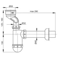 Сифон для писсуара Alcaplast A45A 2 1/8" 40 (3822) фото №2 — интернет-магазин Desire.md