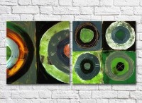 Картина ArtPoster Abstract canvas Green colored circles (3417481)