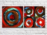 Картина ArtPoster Abstract canvas Red colored circles (3417494)