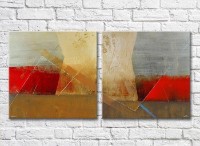 Картина ArtPoster Abstract canvas Red/Brown/Gray 02 (3417485)
