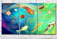Картина ArtPoster Abstract drawing of fish in water (3499075)