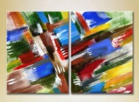 Pictură ArtPoster Abstraction Blue/Red 02 (2229384)