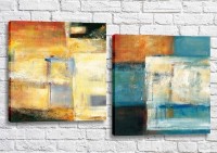 Картина ArtPoster Abstraction canvas Black/Turquoise/Orange (3417489)