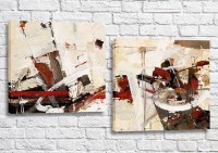 Картина ArtPoster Abstraction canvas Gray/Red/Orange and Black (3417488)