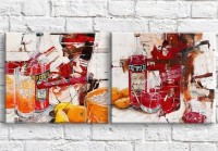 Pictură ArtPoster Alcohol and fruits on abstraction background (3478705)
