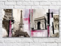 Pictură ArtPoster Architectural Art Eiffel Tower Triumphal arch (2495229)