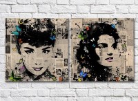 Картина ArtPoster Audrey Hepburn and Jacqueline Kennedy newspaper stylization (3460035)