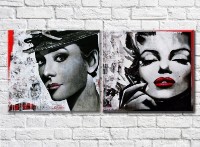 Картина ArtPoster Audrey Hepburn and Marilyn Monroe drawing by contemporary artist (3460039)