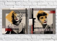 Картина ArtPoster Audrey Hepburn and Marilyn Monroe text stylization (3460042)