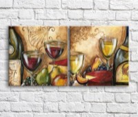 Pictură ArtPoster Glasses with Red and White wine (3478713)