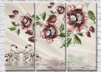 Картина Magic Color Red Flowers and Gemstone Swans (3517859)
