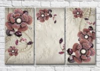 Картина Magic Color Red flowers from jewelry on an openwork background (3517857)