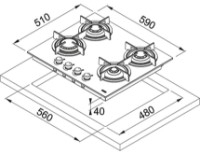Газовая панель Franke FHCR 604 4G HE BK C фото №2 — интернет-магазин Desire.md