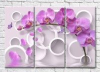 Картина Magic Color A branch of a Purple orchid against a background of circles (3517846)
