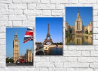Картина Magic Color Big Ben, Eiffel Tower, Lomonosov University (500016)