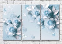 Картина Magic Color Blue roses on a Gentle/Blue background (3517850)