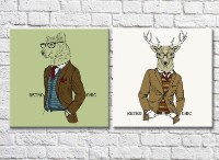 Картина ArtPoster Bear and deer in a jacket (3447719)