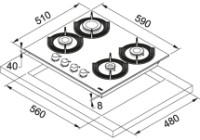 Газовая панель Franke FHMF 604 4G C WH фото №2 — интернет-магазин Desire.md