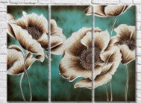 Картина ArtPoster Beige poppies on an Emerald background (3572504)