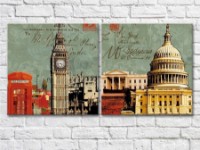 Pictură ArtPoster Big Ben London Red telephone booth construction (2495227)