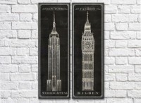 Картина ArtPoster Big Ben and the Empire State Building on Black backgrounds (3453053)