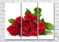 Картина Magic Color Bouquet of Red roses with Green leaves (500142)