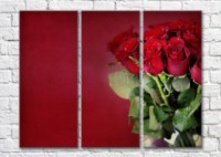 Картина Magic Color Bouquet of roses on a Burgundy background (500151)