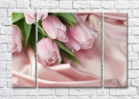 Картина Magic Color Bouquet of tulips on Pink silk (500161)