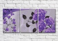 Картина Magic Color Branches of Lilac roses on a Gray background (3565221)