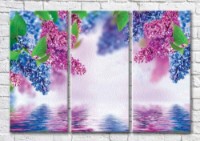 Картина Magic Color Branches of Pink and Blue lilac above water (3565120)