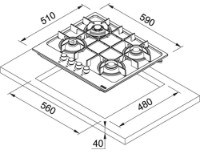 Газовая панель Franke FHSM 604 4G XS C фото №2 — интернет-магазин Desire.md