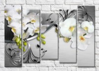 Картина Magic Color Branches of White orchids on a Gray background (3551899)