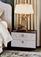 Прикроватная тумба Миф Престиж 350x500x374mm Жемчуг/Венге