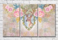 Картина Magic Color Deer and Flowers (3517884)