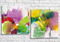 Pictură ArtPoster Bright abstraction canvas Green/Violet (3417502)