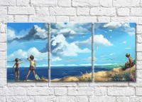 Pictură Magic Color Children flying kites on the beach (3469259)