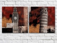 Картина ArtPoster Building Big Ben Tower of Pisa Arc de Triomphe (2495231)